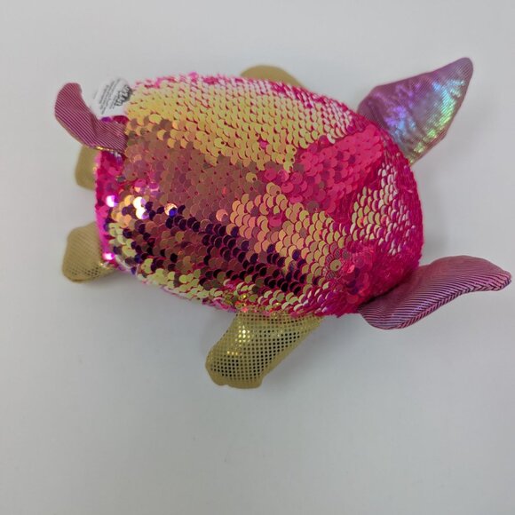 Sequin Pig Plush Pink Gold Glitter Flippable Sequin Cra-Z-Art Stuffed Animal 7" - Picture 6 of 8